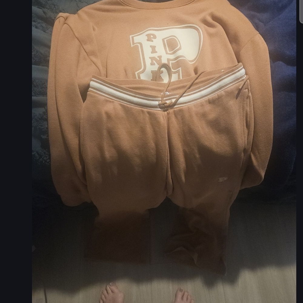 Pink Logo Sweatshirt and Sweatpants Set